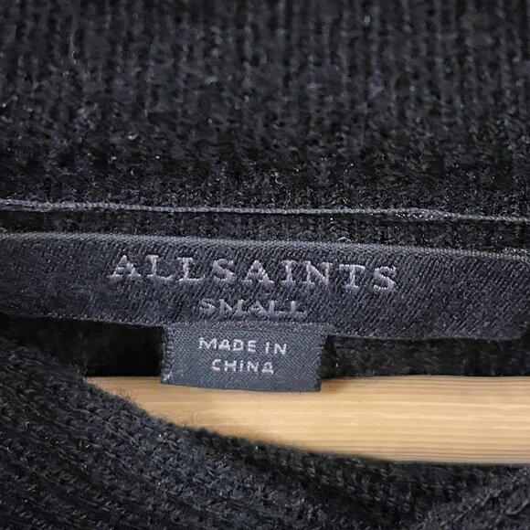 AllSaints Ridley Funnel Neck Wool & Cashmere Sweater in Black - Picture 5 of 8